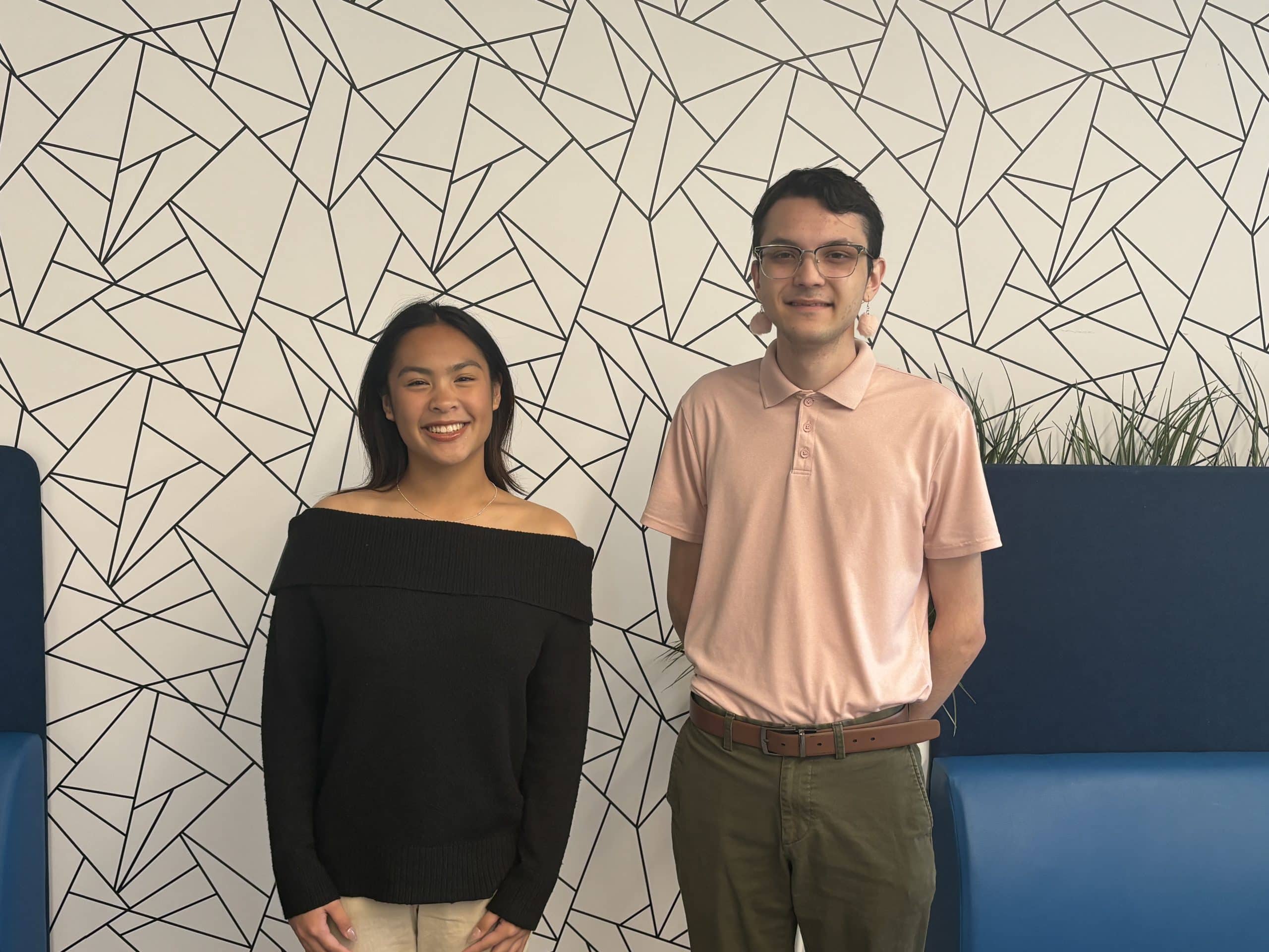 On the left Gianna Castro, on the right Davien Abran, interns for the Summer Internship Program